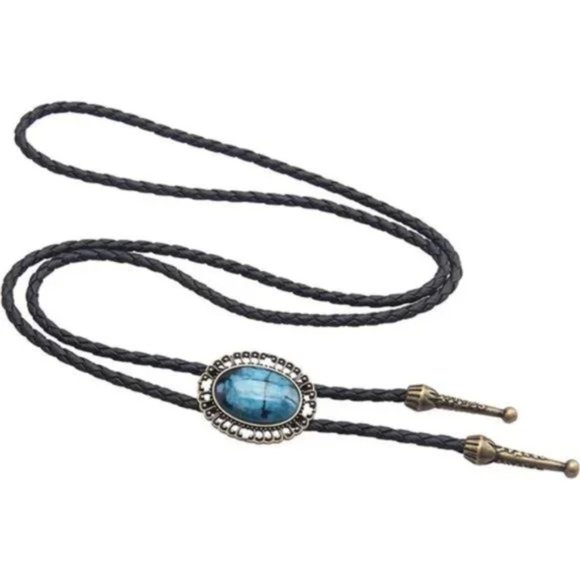 New Native American Bolo Tie Rodeo Cowboy Leather - Picture 5 of 8